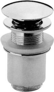 Пробка для сливного отверстия раковины, универсальная, нажимная, "Click-Clack", G 1 1/4, для раковины без перелива, (цв. хром), Cezares ZZ Cezares Универсал CZR-SAT2-01