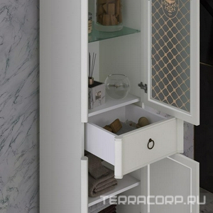 Пенал  напольный 400*1980*390 мм, правый, цвет слон.кость ZZ Opadiris Виктория Z0000012696