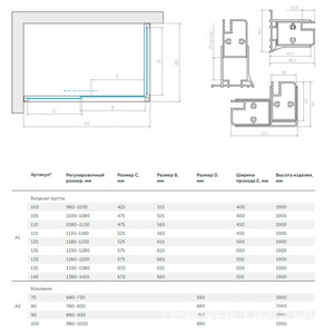 Душевое ограждение , 100*100*1900 мм, профиль бронза, стекло прозрачное, БЕЗ поддона ZZ Vegas Glass ZP+ZPV ZP+ZPV 100*100 05 01