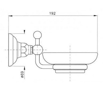 Мыльница настенная, (белая керамика, держатель цв. бронза),  ZZ Nicolazzi Teide 1487 BZ 05