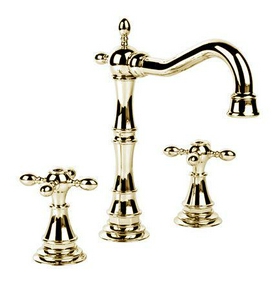 Смеситель для раковины на 3 отв., с д/к, (цв. латунь),  ZZ Gaia Chopin RN 612 LU