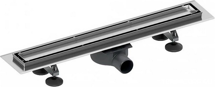 Дренажный канал 700мм,(лоток 640мм),готовый комп,сифон выход вбок0,7л/с,ножки,мембрана антизапах,основа д/плитки"tile"и решетка"steel"2 в1 TecelinusZZ Tece TECElinus 15103079