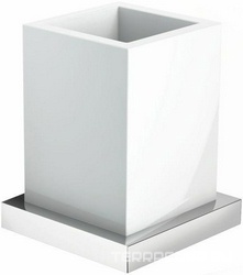 Стакан настольный на мелалл.подставке, (цв.хром, керамика), Xoni ZZ