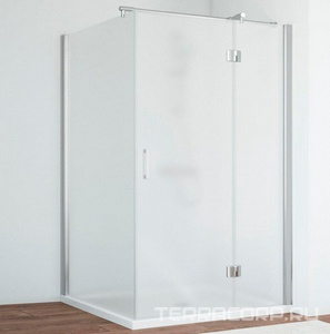 Душевое огражение AFP-fis 120x100x190 см, правая, профиль глянцевый хром, стекло сатин, покрытие QuickNano, схема 122, Без поддона ZZ Vegas Glass AFP-Fis AFP-fis 120*100 08 10 сх 122 прав.