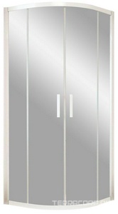 Душевое ограждение 90*90*190 см полукруглое с раздвижн. дверьми, профиль белый, стекло шиншилла, БЕЗ поддона ZZ Vegas Glass ZS ZS 0090 01 02