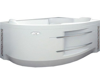 Ванна Ирма 1, 1690х1100 мм, правая, ГМ8, смес./излив "Бриз/Ниагара", на каркасе, слив-перелив хром, БЕЗ панели и полотенцедержателя XX