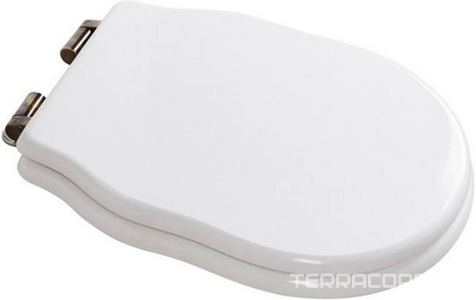 Сиденье для унитаза, с микролифтом, (цв.белый, петли цв.бронза),  ZZ Cezares Laredo CZR-165M-S-Br