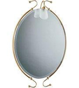 Зеркало в металл. раме, со светильником, овальное h100х65см, (цв.золото),  ZZ Andrea Serena SE0258 ORO