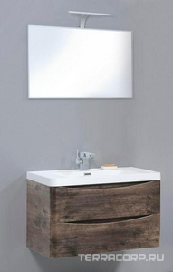 База под раковину подвесная с двумя выкатными ящиками, 900х480хh450мм, без раковины, (цв.Rovere Moro),  XX BelBagno Ancona ANCONA-N-900-2C-SO-RW