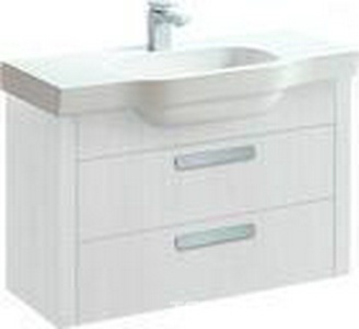 Шкафчик 82х37хh58,5мм, с 2 выдв. ящиками, под раковину 85см, арт.8.1068.6, сифон в компл., ручки хром, (цв. белый),  ZZ Laufen LB3 4.3611.2.068.560.1