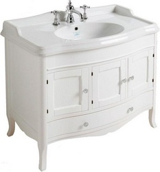 Тумба напольная 970х530хh805мм, под раковину AR874, 3 распаш. дверки, 1 выдв.ящик (дерево цв.белый), Arcade ZZ