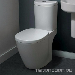 Чаша напольного унитаза "Коннект-AQUABLADE", выпуск в стену, безободковый, БЕЗ крышки,крепеж в компл., цв.белый ZZ Ideal Standard Connect E042901