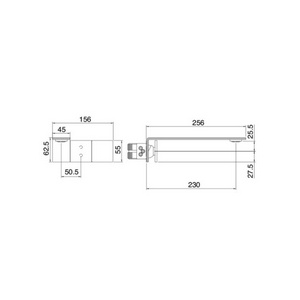 Смеситель для раковины, встраиваемый в стену, 1 ручк. гориз., излив 256мм, (цв. тертая сталь),  ZZ 3M 5mm RWIT 2852 IS 96