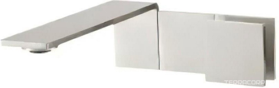 Смеситель для раковины, встраиваемый в стену, 1 ручк. гориз., излив 256мм, (цв. тертая сталь),  ZZ 3M 5mm RWIT 2852 IS 96