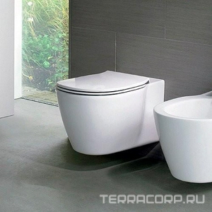 Унитаз подвесной, безободковый Aquablade, скрытый крепёж унитаза, БЕЗ крышки-сиденья CONNECT ZZ Ideal Standard Connect E047901