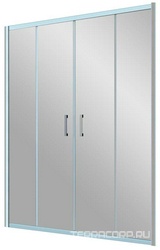 Дверь в нишу Z2P, 160x190 см, двухстворчатая раздвижная, профиль хром матовый, стекло сатин ZZ