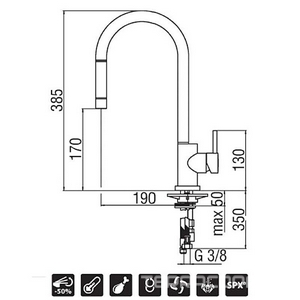 Смеситель для кухни, с выдвижным душем, (цв.хром),  ZZ Nobili Live LV00137/1CR