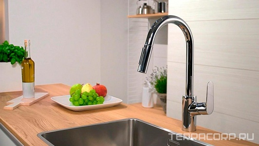 Смеситель для кухни, 240, с вытяжным душем, 2jet, (цв.хром),  M41 Hansgrohe Focus 31815000