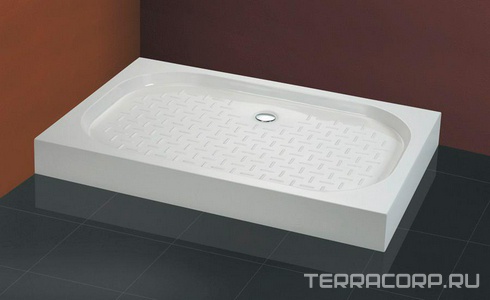 Поддон душевой 1200х900h130мм, прямоугольный, отв. слива 90мм, (сифон и ножки в компл.), литой мрамор цв.белый, Cezares ZZ Cezares Универсал TRAY-S-AH-120/90-13-W