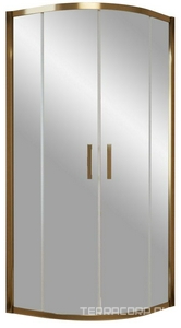 Душевое ограждение 90*90*190 см полукруглое с раздвижн. дверьми, профиль бронза, стекло прозрачное, БЕЗ поддона ZZ Vegas Glass ZS ZS 0090 05 01