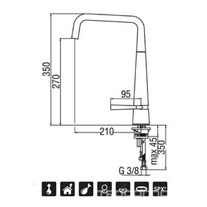 Смеситель для кухни, с выдвижным душем, (цв.хром),  ZZ Nobili Likid LK00113CR