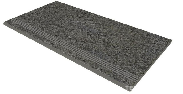 Ступени Estima Loft Ступень Стандарт Грес  04 непол. с прямым бортиком + бортик слева ZZ33x60 Серый 