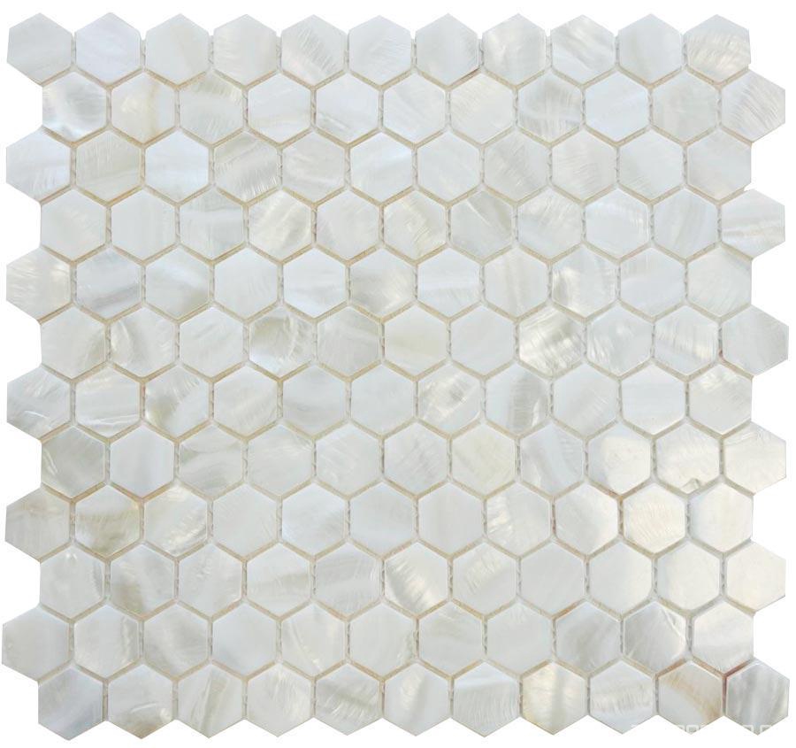 Мозаика Мастера Керамики Glass 751 из натурального перламутра (чип HEX25) 28,5х29,5 n/a, фото 3