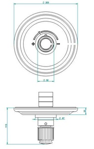 Смеситель-термостат для душа, встр. в стену, (круглая внешняя часть БЕЗ внутр. арт. 5200А), (цв. золото (Dore))  ZZ THG Jaipur Aragonite A9A-F01-5100BR