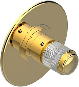 Смеситель-термостат для душа, встр. в стену, (круглая внешняя часть БЕЗ внутр. арт. 5200А), (цв. золото (Dore))  ZZ THG Jaipur Aragonite A9A-F01-5100BR