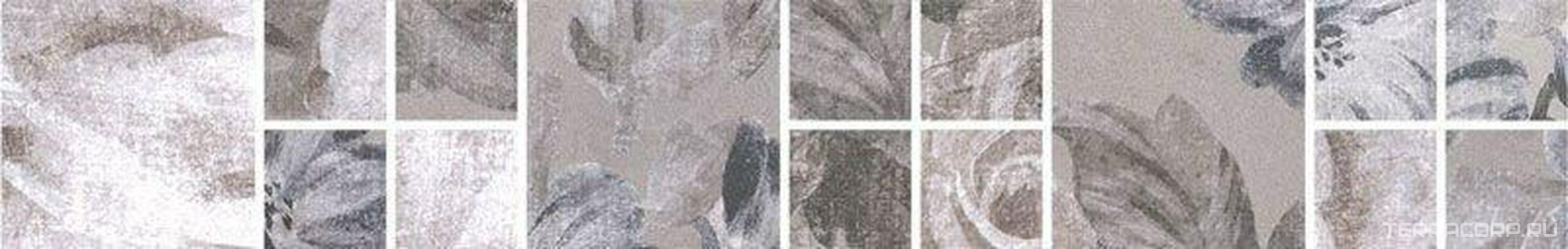 Бордюр Александрия серый мозаичный для пола  XX|4.8x30