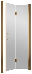 Дверь в нишу GPS, 80x190 см, складная, духсекционная, правая, профиль бронза, стекло прозрачное ZZ