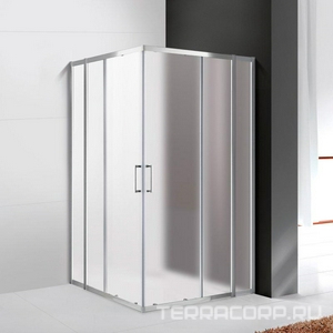 Душевой уголок 1100(1080-1105)х1100(1080-1105)хh1900мм, квадрат, (стекло текстурное Punto 6мм, фурн.цв.хром),  ZZ Cezares Molveno MOLVENO-A-22-90+20-P-Cr