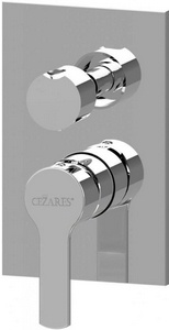 Смеситель для душа, встраиваемый в стену, на 3 потребителя, с комбо положением, (цв.хром),  ZZ Cezares Ovest OVEST-DEV3-01