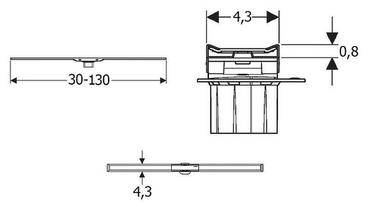 Крышка душевого канала, 90-130cм, (тёмный/ потёртый металл), (без душ.лотка арт.154.150.00.1 или 154.152.00.1), 20 ZZ Geberit CleanLine 154.451.00.1