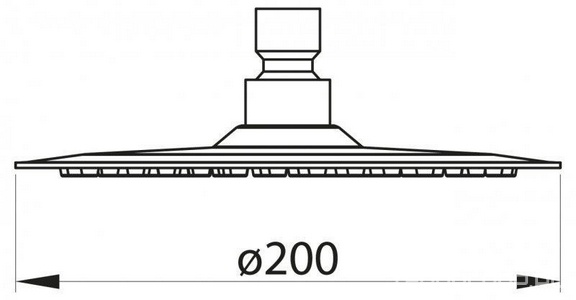 Душ верхний, стационарный, круг d200мм, G 1/2, (цв.сатин),  ZZ BelBagno Nova BB-SLDC1-IN