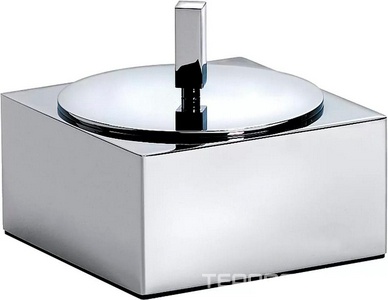 Ёмкость №3, настольная металл. с крышкой 12х12хh11см, (хром)  ZZ Pomd'or Metric 38.75.03.002