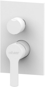 Смеситель для душа, встраиваемый в стену, на 3 потребителя, с комбо положением, (цв.белый матовый),  ZZ Cezares Ovest OVEST-DEV3-BIO