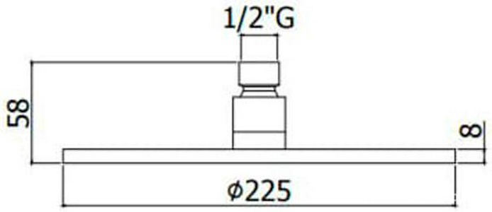 Душ верхний, стационарный, круглый, 225мм, G 1/2, антикальц., (латунь цв.белый матовый), Cezares ZZ Cezares Универсал CZR-SP30-BIO