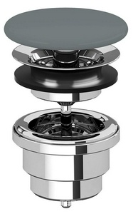 Пробка для сливного отверстия раковины, нажимная, "Click-Clack", G 1 1/4, для раковины / биде, (цв.бронза / Gloss White), Ceramica Cielo ZZ Ceramica Cielo Универсал PIL01BR (Gloss White)