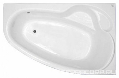 Ванна Talia (левая) "Стандарт", без г/м, 160х105хh63/49см,  на раме, фронт. панель, слив/перелив (цв.ХРОМ), в комплекте, XX