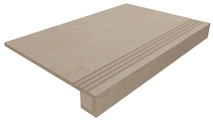 Ступени Estima luna Комплект (Ступень LN01 (33x120) непол. (прямоугол. бортик) с насечками + Подступенок (14,5x120)) 33х120 Бежевый 