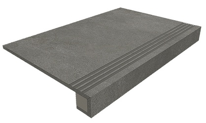 Ступени Estima luna Комплект (Ступень LN03 (33x120) непол. (прямоугол. бортик) с насечками + Подступенок (14,5x120)) 33х120 Серый 