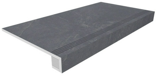 Ступени Estima TERRA Комплект (Ступень TE04 (33x120) непол. (прямоугол. бортик) с насечками + Подступенок (14,5x120)) 33х120 Черный 