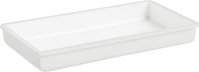 Раковина встраив.в столеш.снизу,прямоуг 747х400хh130мм,без отв.д/смес,без перелива,без донного клапана,литой камень S-Sense глянец,цв.белый, 10ZZ Salini Marea 1802110G