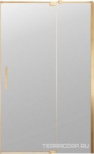 Дверь для душа, в нишу 900-1000хh1950мм, распашн, 1 дверь, 1 неподв.секц, правая/левая, (ст.прозр.8мм Easy Clean, фурн.цв.браш.золото), Экстенза ZZ Vincea Экстенза (Extenza) VDP-4EX9010CLG