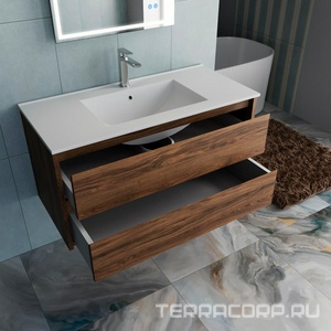 База под раковину подвесная, 2 выкатных ящика, 1006x460xh500мм, без раковины, (цв.C.Oak),  ZZ Vincea Gio VMC-2G100CO