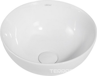 Раковина накладная на столешницу, круглая, 320х320хh140мм, без отв.д/смесит., без перелива, (цв. белый),  ZZ Abber Bequem AC2106