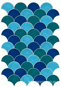 Мозаика Kerama Marazzi Капри Модульное панно FISHSCALE  голубой(n047119,n047120,n047115)27х28 Комбинированный 