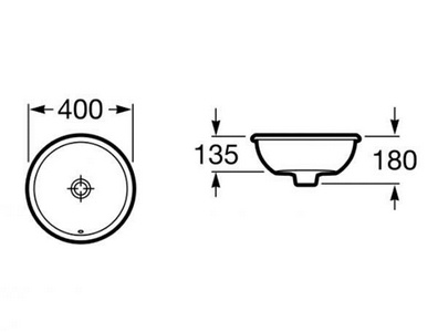 Раковина встраиваемая в столешницу (сверху) 40x40 см ZZ Roca Foro 327872000