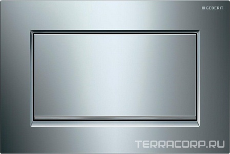 Клавиша одинарного смыва, для системы смыв стоп, (цинковое литье, рамка, кнопка цв.хром глянц., декор.полоска цв.хром структурный), Sigma 30 ZZ Geberit Sigma 33 115.893.KY.1